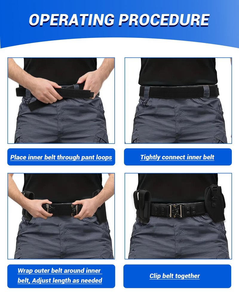BittPicc 8 in 1 Police Tactical Belt Security Guard Belt Versatile Military Utility Belt Modular Equipment System Molded Duty Belt Set for Law Enforcement