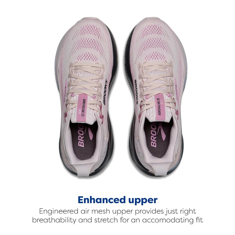 Brooks Women’s Adrenaline GTS 25 Supportive Running & Walking Shoe - Mauve/Ebony/Pink - 5.5 Medium