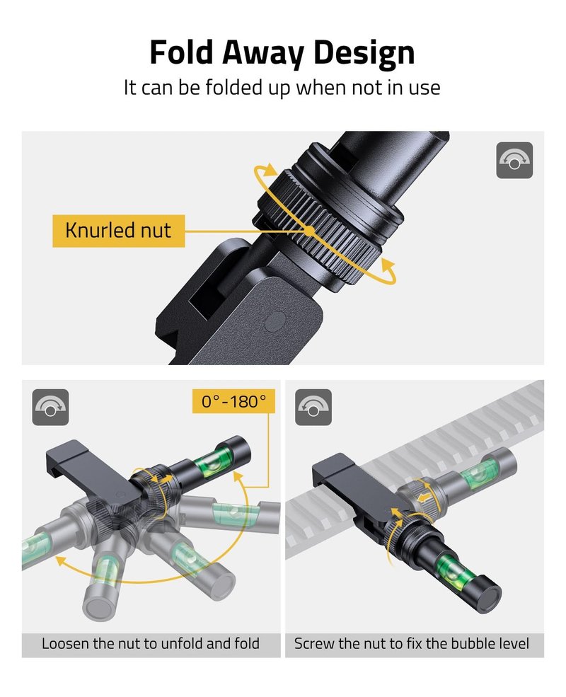 CVLIFE Fold Away Scope Leveling Kit - Precision Scope Leveling Tool with Picatinny Anti-Cant Bubble Level