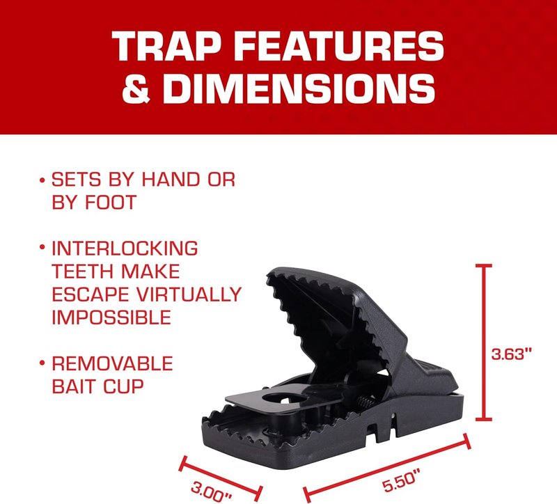 Tomcat Rat & Mouse Trap Bundle - 2 Press 'N Set Traps & 1 Rat Snap Trap with Attractant Gel