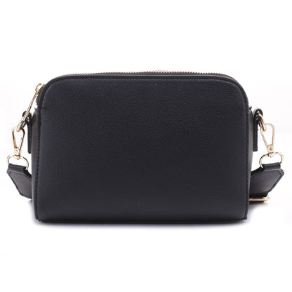 EVVE Crossbody Bags for Women Trendy Triple Zip Small Crossbody Camera Bag Purse with Wide Guitar Strap