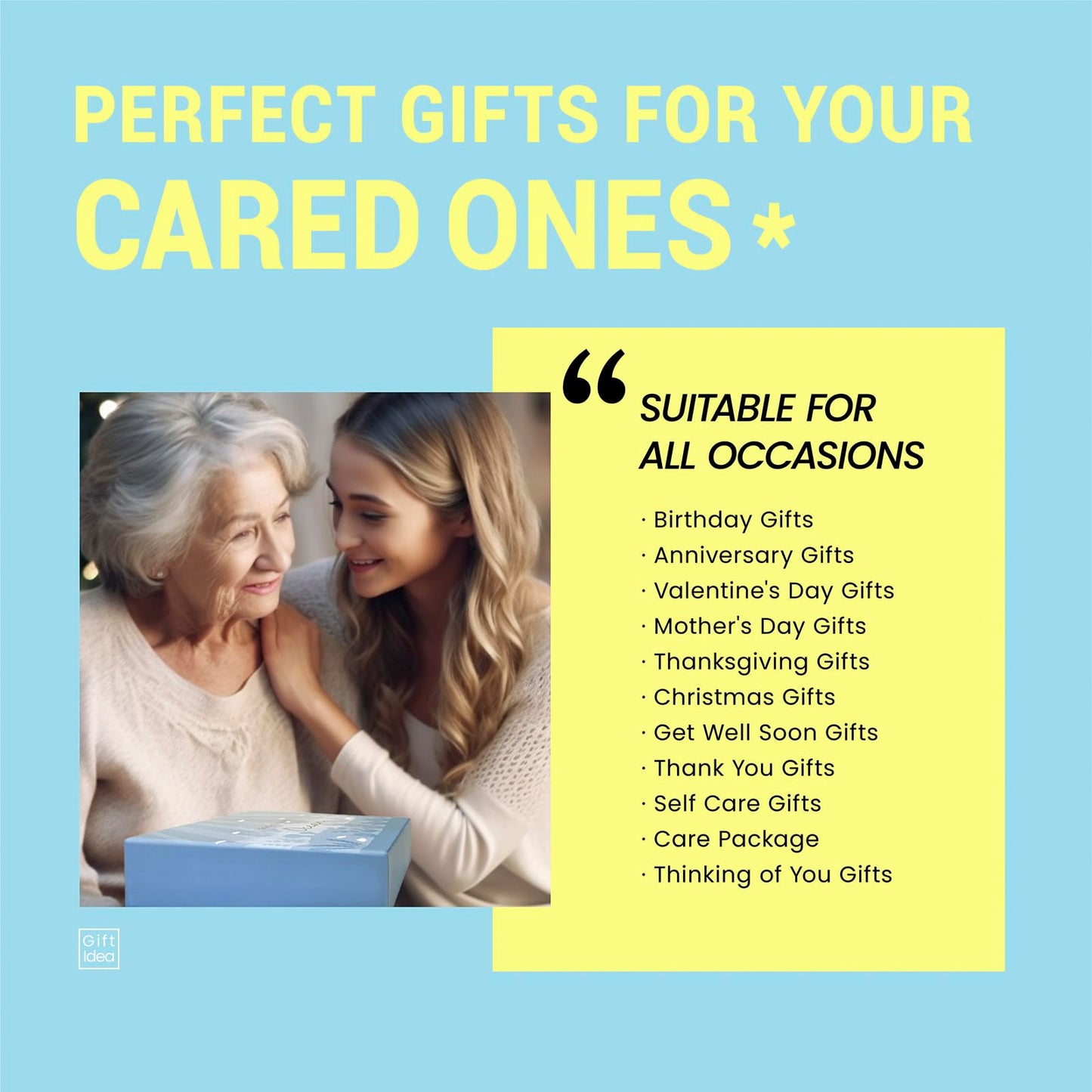 Gifts for Women, Bath and Body Womens Gift Sets with 5 Pcs Ocean Scented Spa Gifts for Women Bath Gift with Scented Candle Body Butter Hand Cream Bath Bomb Christmas Gifts