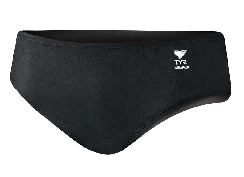 TYR Men's Durafast Elite Racer Brief Swimsuit, 28, Black