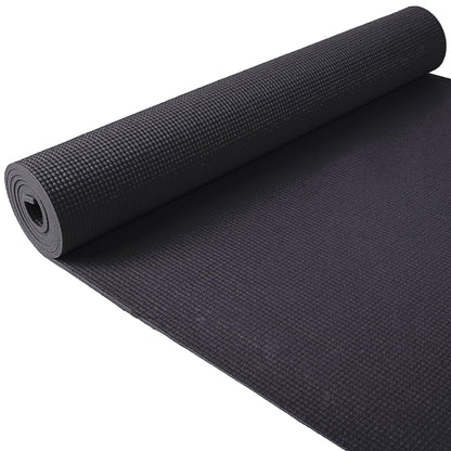 Fitvids All-Purpose 1/4-Inch High Density Anti-Tear Exercise Yoga Mat with Carrying Strap, Black