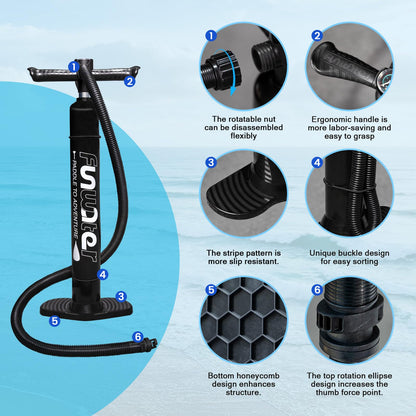 FunWater Inflatable 10'6×33"×6" Ultra-Light (17.6lbs) SUP for All Skill Levels Everything Included with Stand Up Paddle Board, Adj Floating Paddles, Pump, ISUP Travel Backpack, Leash,Waterproof Bag