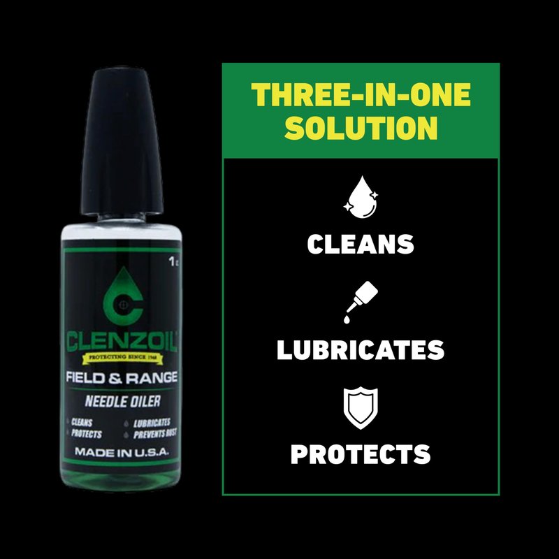 CLENZOIL Field & Range Pistol & Rifle Essentials Gun Cleaning Kit | CLP Spray & Oiler with Bores Cleaner | Clean, Lubricate & Protect | Nylon Brush, Bore Swabs & Microfiber (9mm | 38 Caliber)