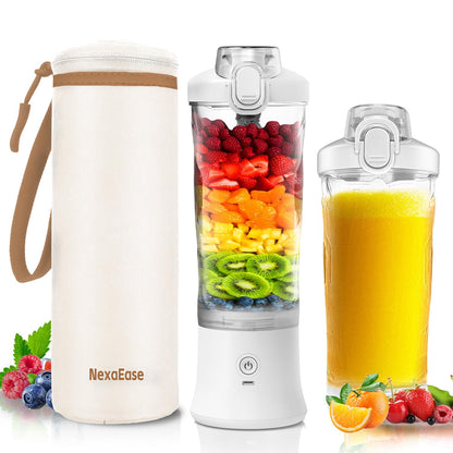 Portable Blender Personal Juicer for Shakes and Smoothies - 20 OZ Electric Protein Shaker Bottle with Insulated Sleeve, Travel Lid, USB-C Rechargeable - Mini Small Blender Cup for Kitchen, Office, Gym