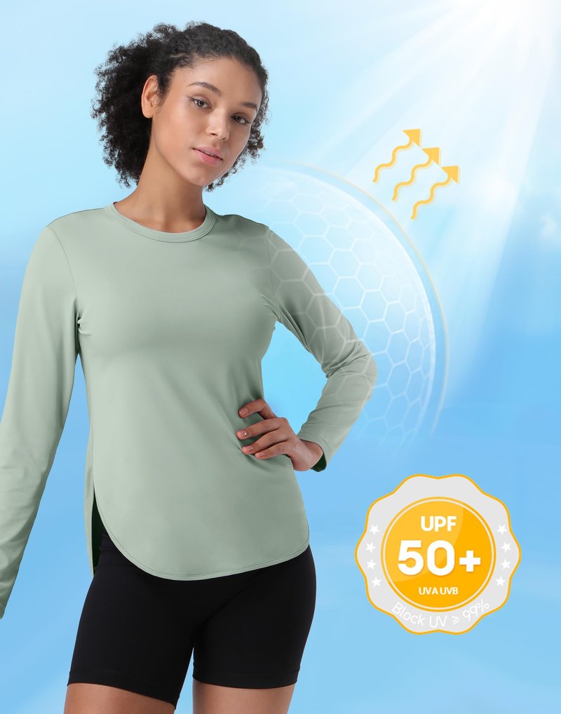 Pioneer Camp Women's Sun Shirts Long Sleeve SPF UPF 50+ UV Protection Tops Lightweight Quick Dry for Hiking Running Workout Sage Green