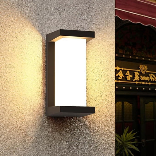 Sytmhoe Dusk to Dawn Exterior Wall Lights,Modern LED Outdoor Light Fixture,3000k Black Wall Sconce,Ouside Light for House Porch Patio Garage Walkway Backyard Garden