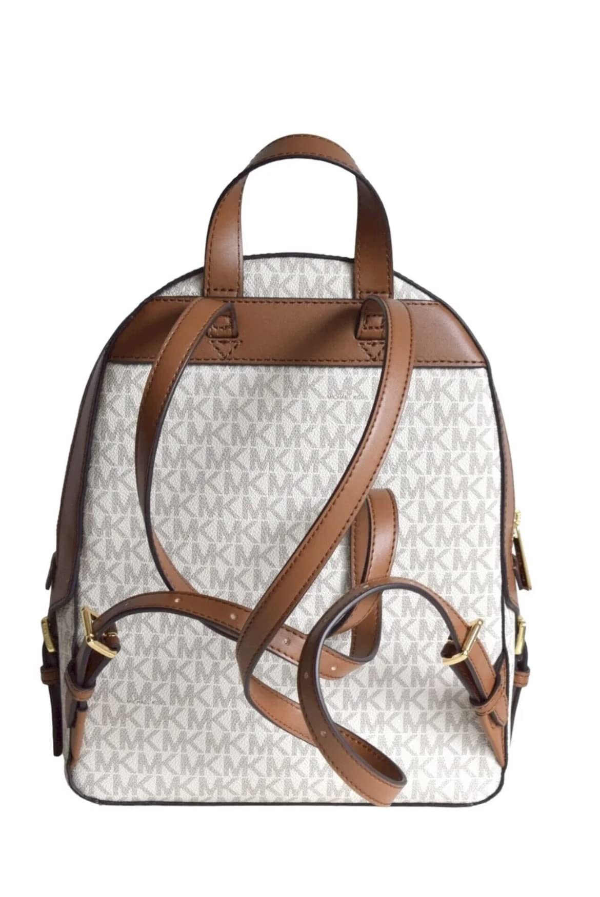 Michael Kors Jaycee Travel Bag Rucksack Size NS White/Brown, vanilla