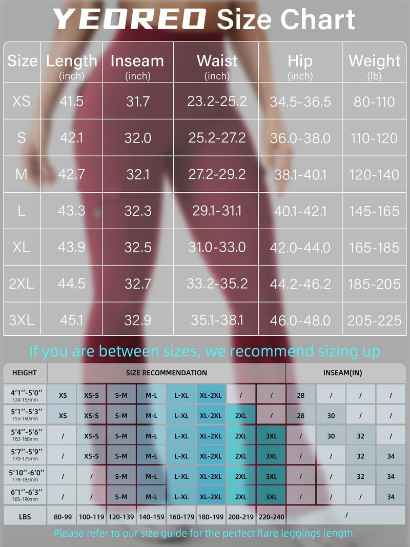 YEOREO CoreFlex Women Workout Flare Leggings with Pockets Hidden Scrunch High Waisted Cargo Gym Yoga Leggings Wine S