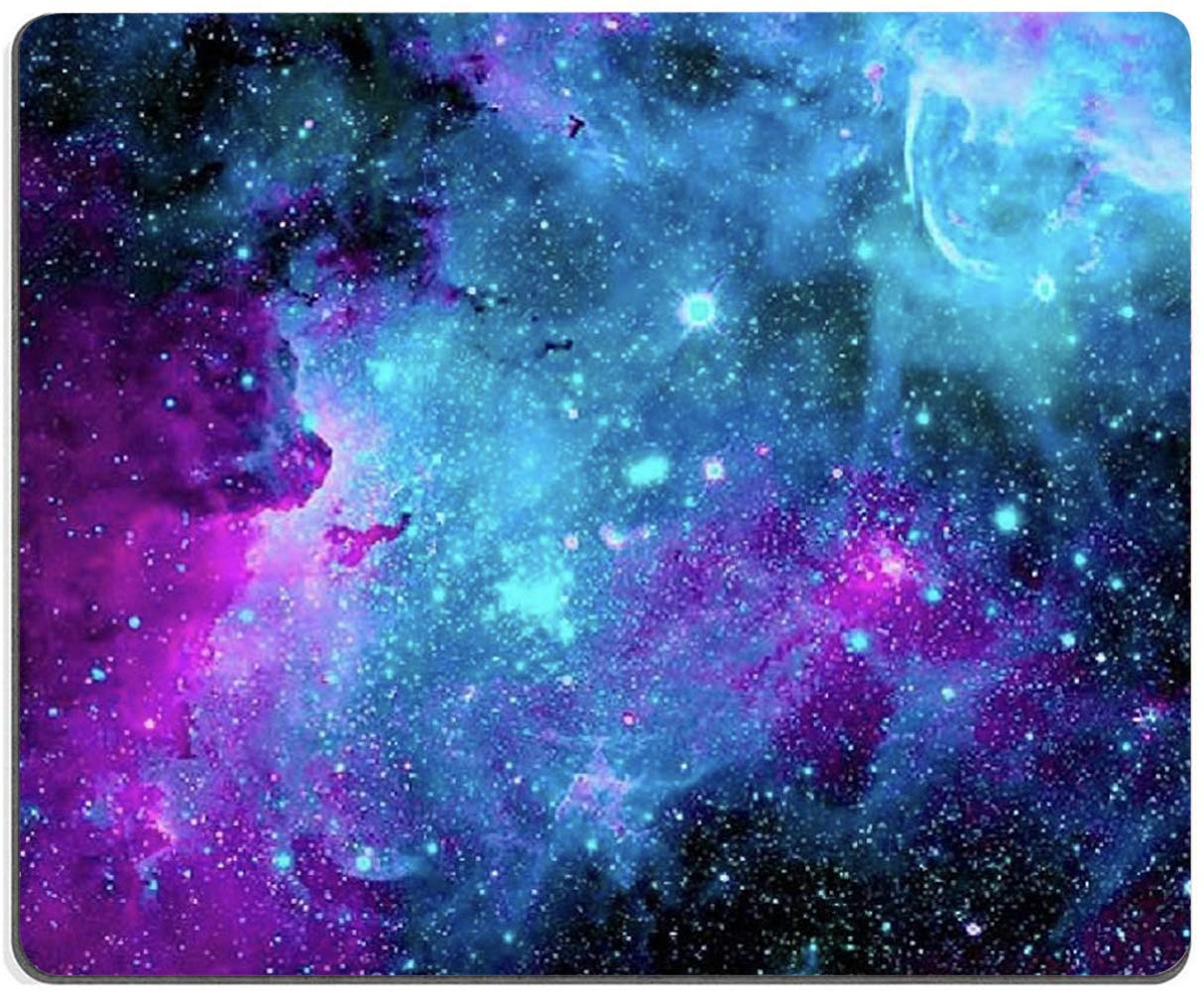 EASTSMOOTH Gaming Mouse Pad,Blue Purple Galaxy Nebula Universe Space Non-Slip Rubber Base Mouse Pads For Computers Laptop Office, 9.5X7.9X0.12 Inch(240Mm X 200Mm X 3Mm)