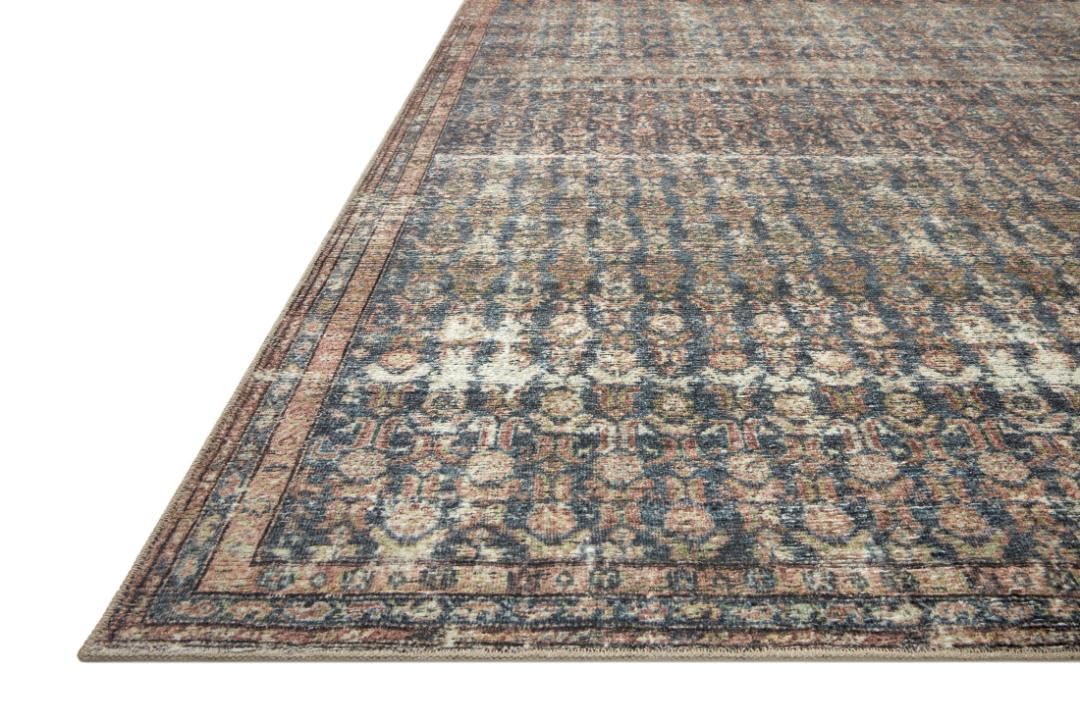 Loloi Amber Lewis Billie Collection, Ocean & Brick 7'-6" x 9'-6" Area Rug – Antique & Distressed Accent Rugs for Living Room, Bedroom, Entryway & Hallway, No Shed High Traffic Area Home Decor Rug