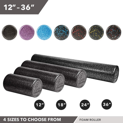 Day 1 Fitness High Density Muscle Foam Rollers - Sports Massage Rollers for Stretching, Physical Therapy, Deep Tissue, Myofascial Release - Ideal for Exercise and Pain Relief - Speckled Blue, 12”