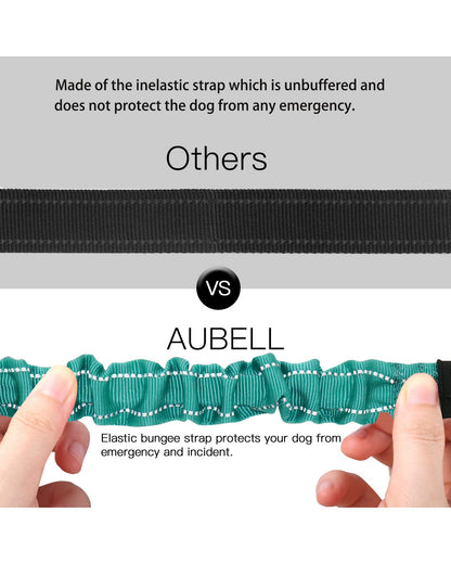 AUBELL Dog Seat Belt for Car,Updated 3-in-1 Adjustable Reflective Bungee Heavy Duty Dog Car Harness Tether with Clip Hook Latch & Buckle,Swivel Zinc Alloy Carabiner,Teal