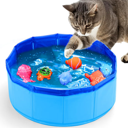BABORUI Cat Pool Toy with Fish-Water Cat Toys, Portable Cat Pool Toy, Cat Water Toys for Bored Indoor Cats, Interactive Cat Toys for Indoor Cats for Endless Self Play