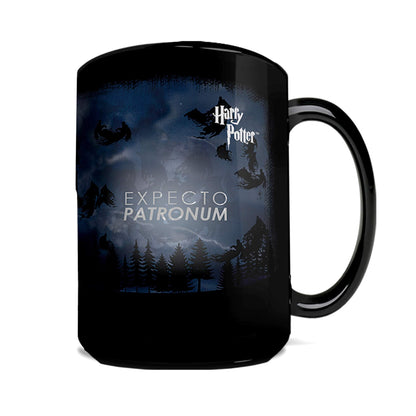 Morphing Mugs Harry Potter - Expecto Patronum Spell – 16 oz Large Ceramic Heat Sensitive Clue Mug – Full image revealed when HOT liquid is added