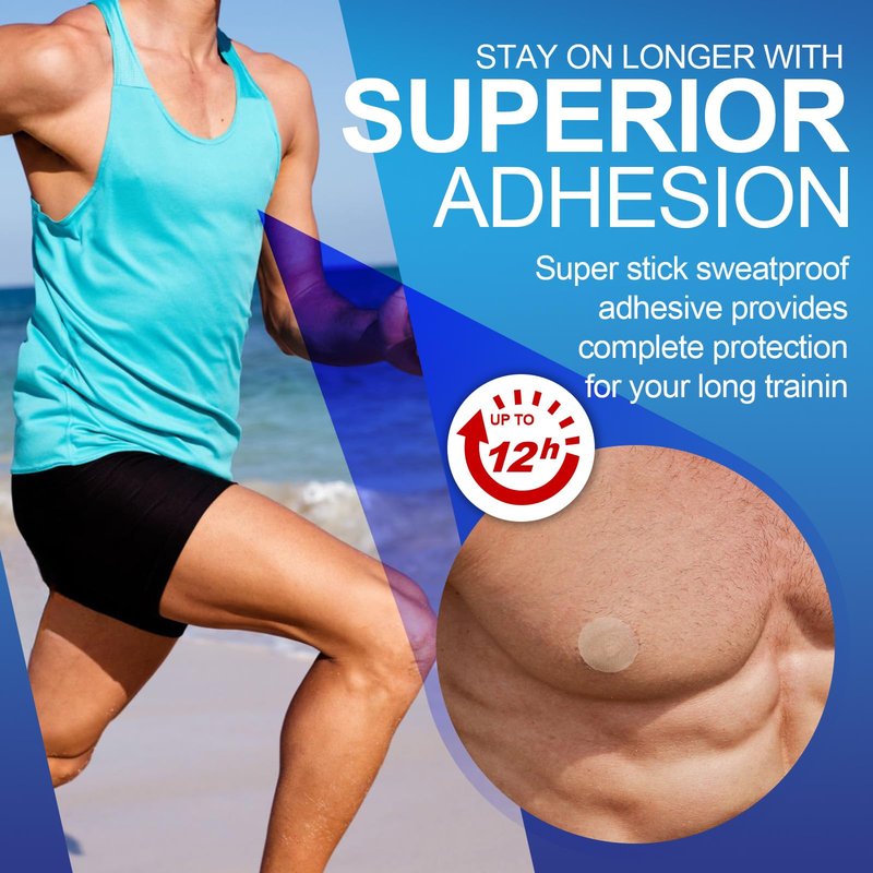 YERGOFE Anti-Chafing Products Nipple Covers for Men - 100 Pairs (200PCS) Sweat-Proof Adhesion & Invisible | Protection for Marathon/Running | Waterproof & Breathable