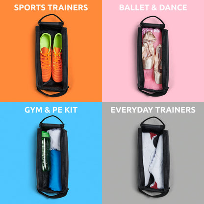 Case4Life - Black Sneaker Shoe Duffle Bag for Travel, Gym, Sport & Soccer Shoes - Heavy Duty & Water Resistant Design