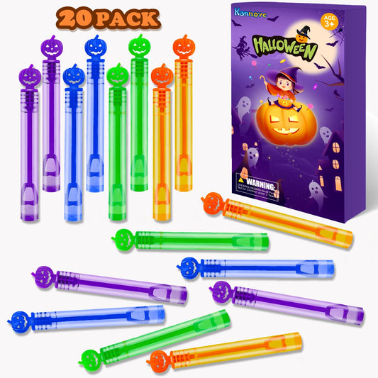 Halloween Mini Bubble Wands Toys Gifts for Toddlers 20 Pack,Non Candy Treats Goodie Bag Stuffer Fillers Party Favors for Kids,Small Halloween Trinkets Decor Trick or Treat Classroom Prize for Boy Girl