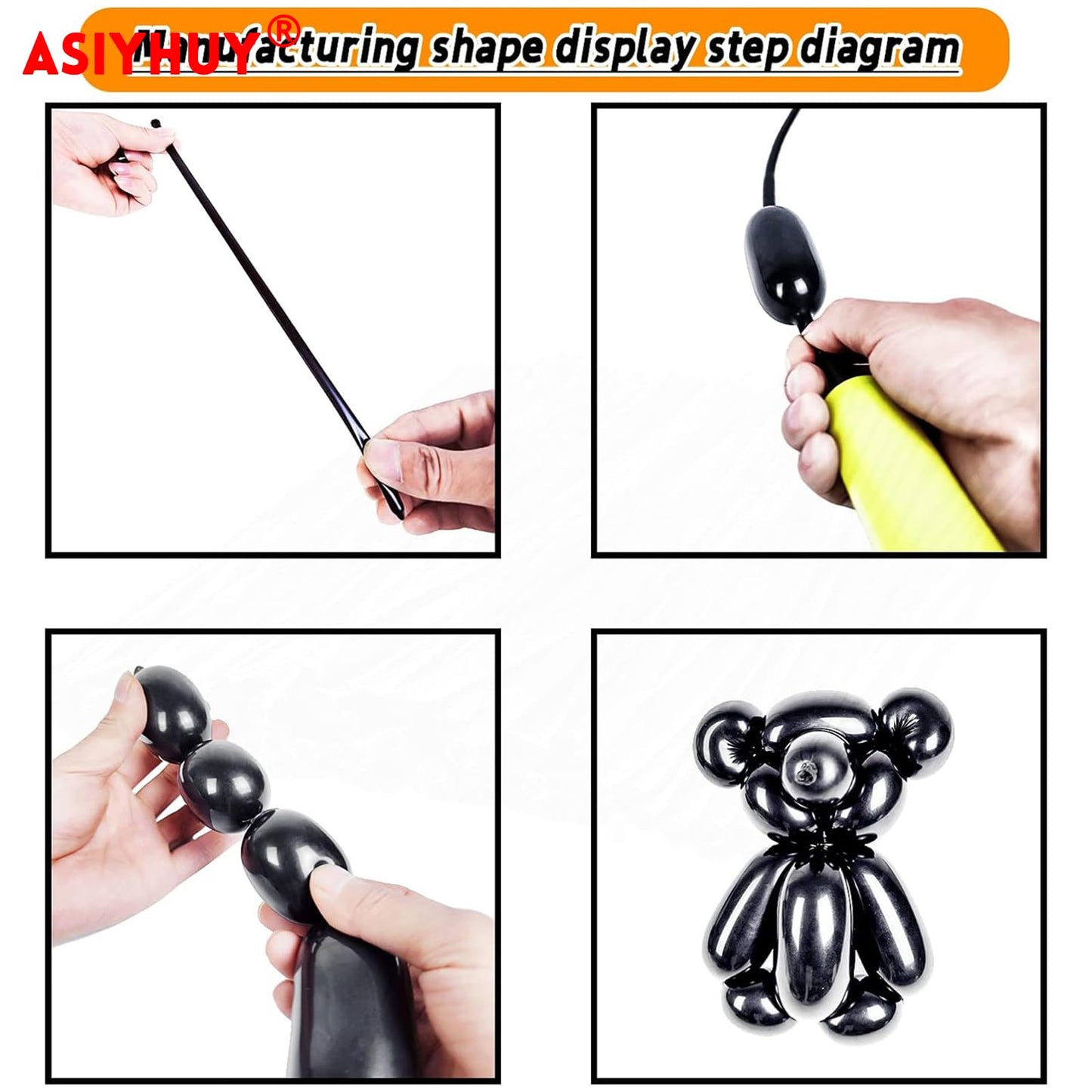 260 Long Balloons 100 Pack Black Twisting Animal Balloons Thickening Latex Modeling Long Magic Balloons for Animal Model Halloween Weddings Birthdays Festival Party Decorations (black)