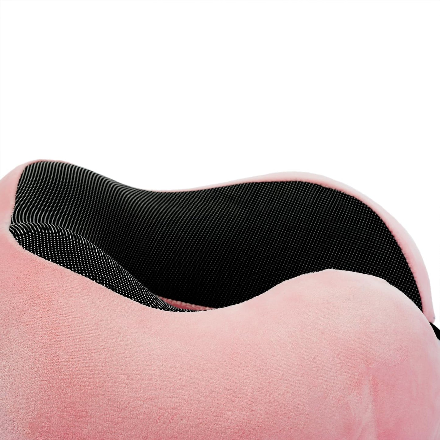 Memory Foam Travel Pillow, Neck Pillow with 360-Degree Head Support, Comfortable and Lightweight, Ideal for Sleeping on Airplane, Car, Train, Bus and Home Use, Comes with Storage Bag (Black)