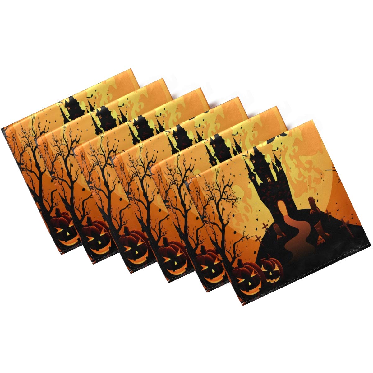 Naanle Halloween Cloth Napkins Dinner Table Napkins Set of 4, Witch Solid Washable Reusable Polyester Napkins with Hemmed Edges for Home Holiday Party Wedding Oversized 20 x 20 in