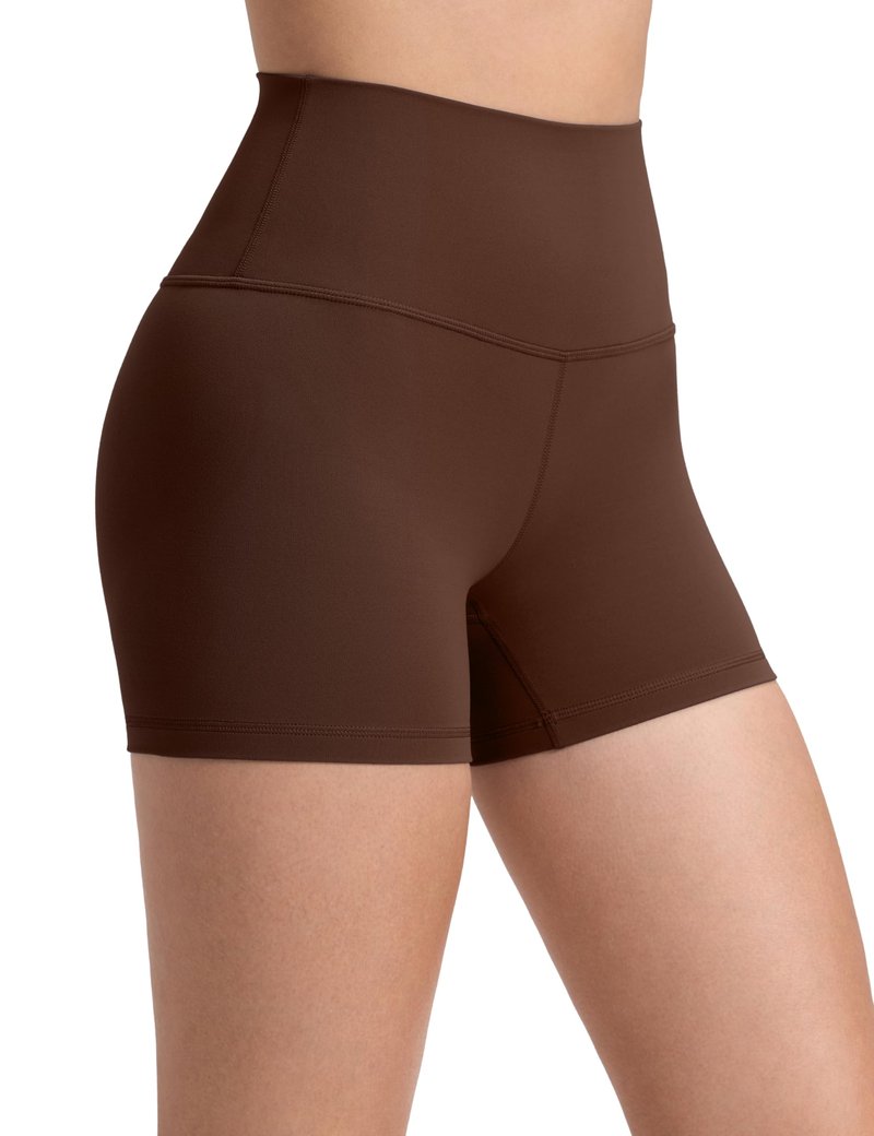CRZ YOGA Butterluxe Biker Shorts 4'' - High Waisted Booty Workout Volleyball Yoga Womens Spandex Lava Brown Large