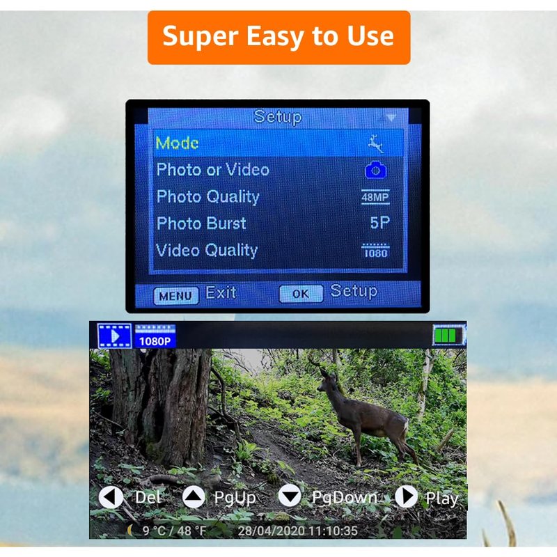 GardePro A3S Trail Camera (Non-Cellular, Non-WiFi), Enhanced Low-Light Performance, 64MP Photo & 1296P HD Video, 0.1s Trigger, 100ft No-Glow Night Vision, Motion Activated Wildlife Camera