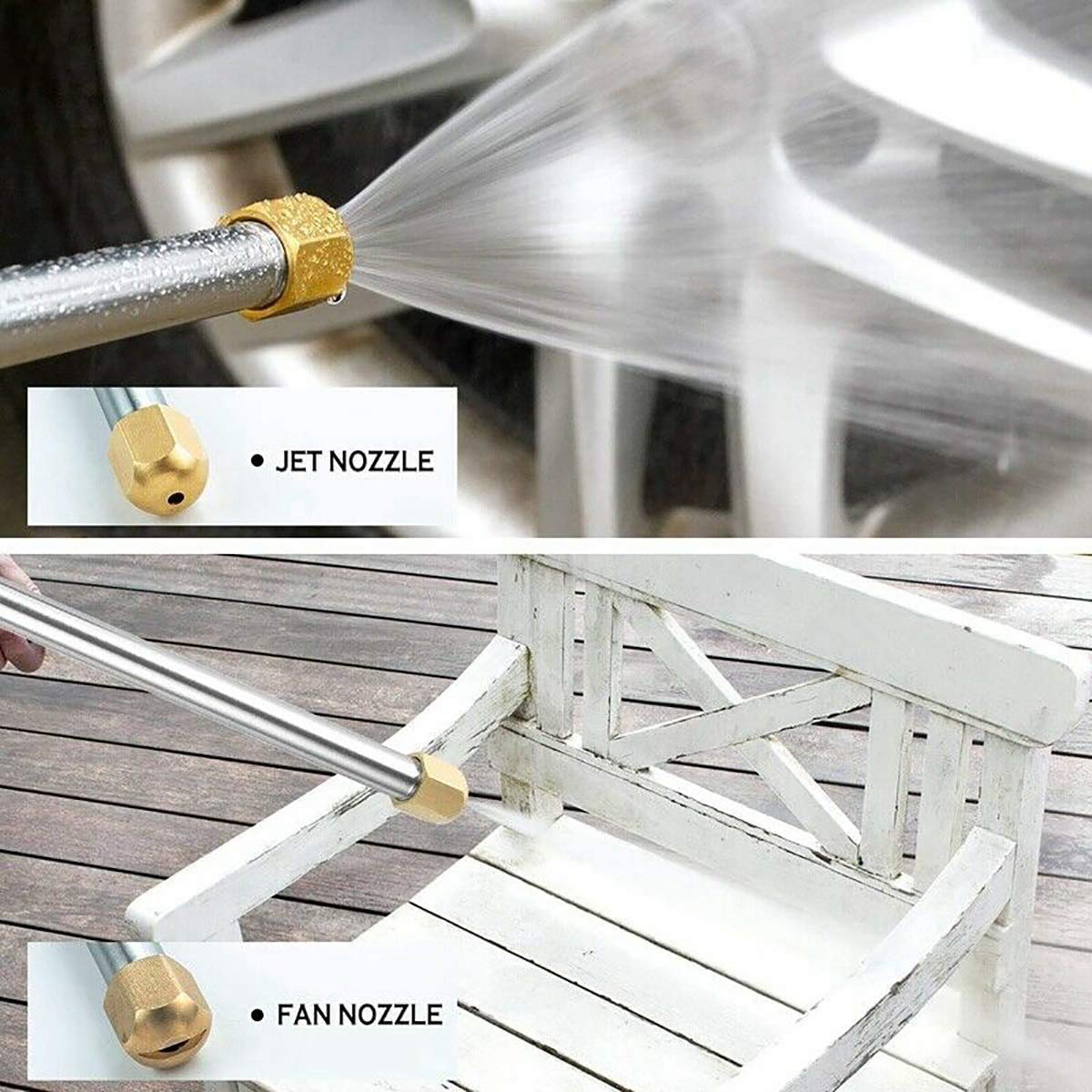 High Pressure Power Washer wand, Hydro Jet Water Hose Nozzle,Watering Sprayer Cleaning Tool, Wand Lance for Gutter Patio Car Pet Window Glass Blue