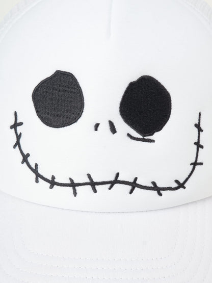 Disney Nightmare Before Christmas Trucker Hat, Snapback Baseball Cap for Men, Jack Skellington White