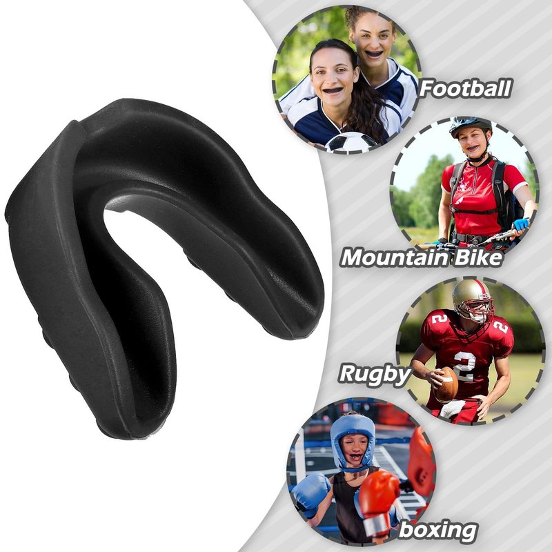 Frienda 50 Pcs Football Mouth Guards Bulk Youth Football Mouthpiece Sports Athletic Mouthguard Teeth Guard for Hockey Karate Basketball Boxing Lacrosse Rugby(Black)