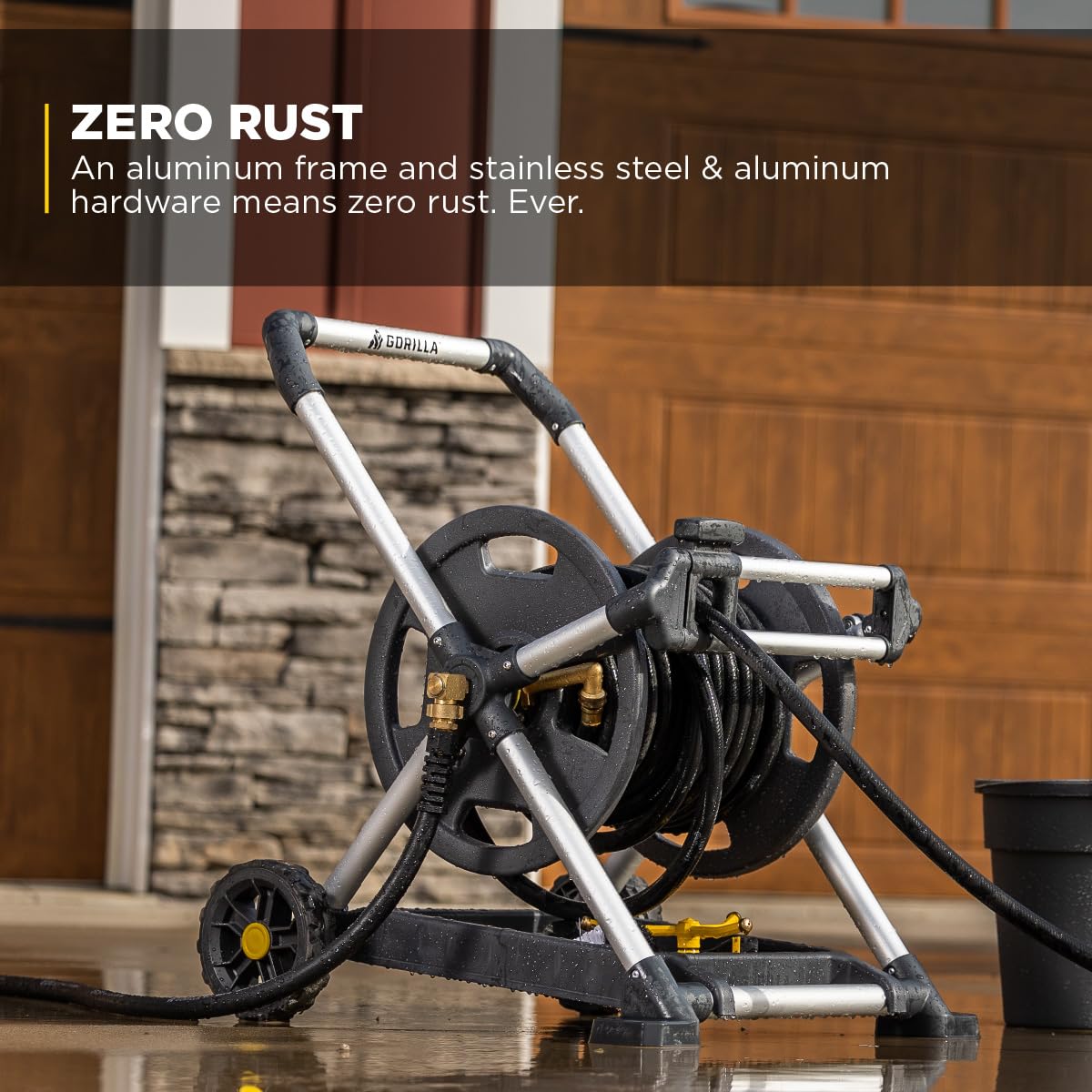 Gorilla 225’ Aluminum Zero-Rust Mobile Hose Reel