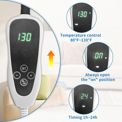 GOLOPET Cat Heating Pad 18x18 in Pet Heating Pad for Cats Waterproof Smart Thermostat Switch, Adjustable, Adding Wire Rope Wires Cat Warming Pad-Blue