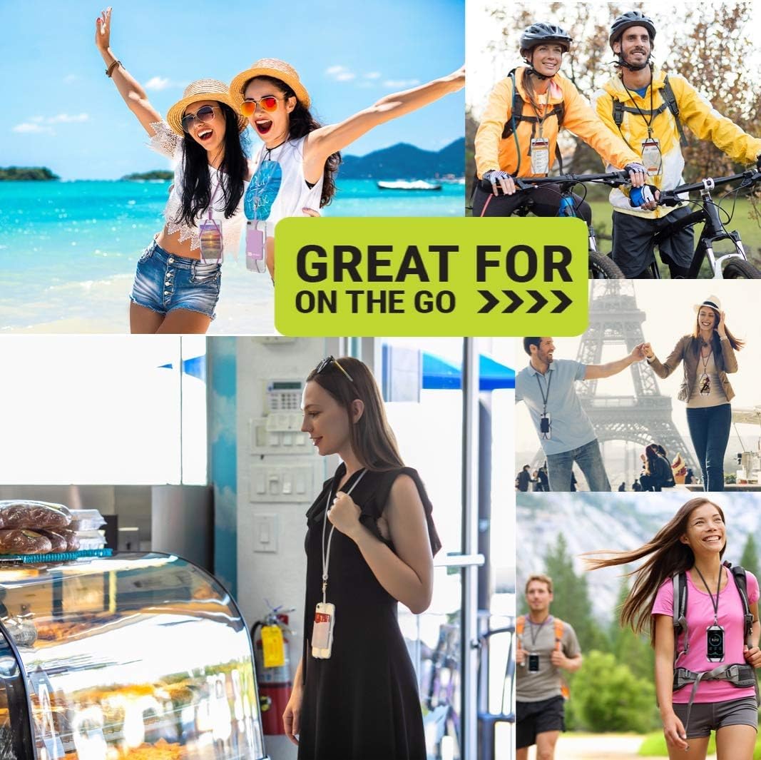 Gear Beast Cell Phone Lanyard - Universal Neck Phone Holder w/Card Pocket and Silicone Neck Strap - Compatible with Most Smartphones, Clear