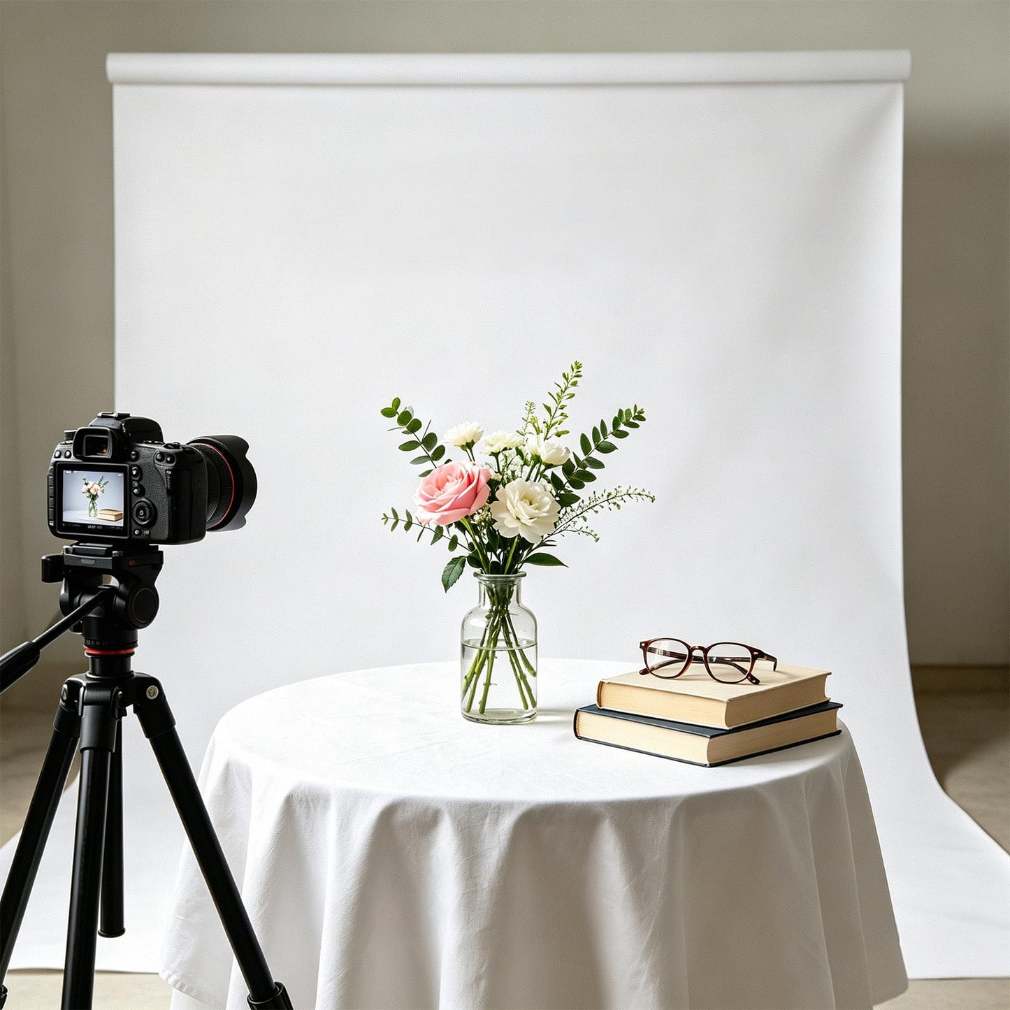 White Photography Backdrop for Photoshoot,Photo Backdrop Curtain,Perfect White Background for Party Portrait Photoshoots Video Studio 8FTx10FT