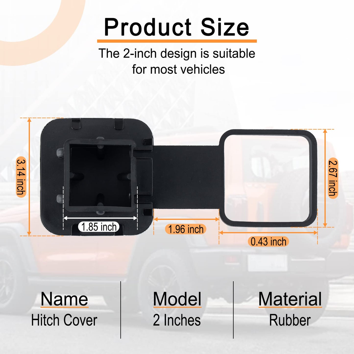SINGARO 2 Inch Universal Flag Tow Hitch Covers, Trailer Hitch Cover Tube Plug Insert, Car Exterior Accessories, Receiver Tube Hitch Plug（2PCS American Flag）