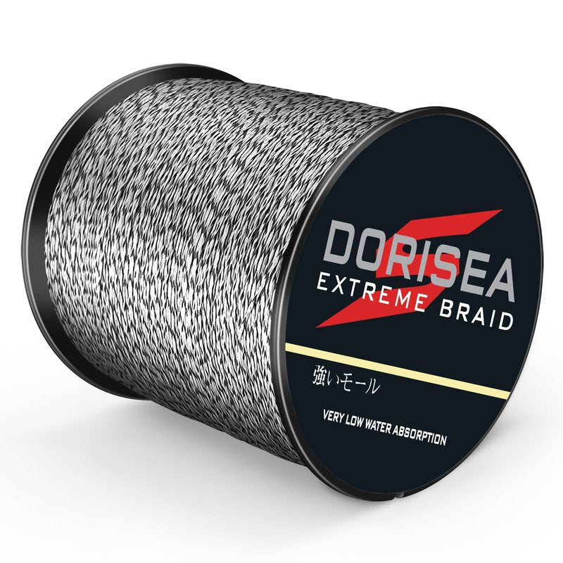 Dorisea Extreme Braid 100% Pe Multi-Color(Black&White) Braided Fishing Line 109Yards-2187Yards 6-550Lb Test Fishing Wire Fishing String Incredible Superline (100m/109Yards 30lb/0.26mm)