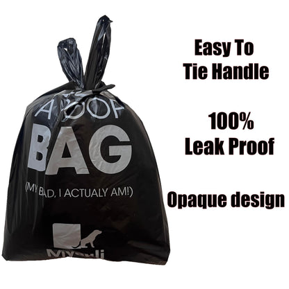 300 Counts Extra Thick Black Biodegradable Pet Poop Waste Bags With Handles for Dogs, Ocean Wind-Scented