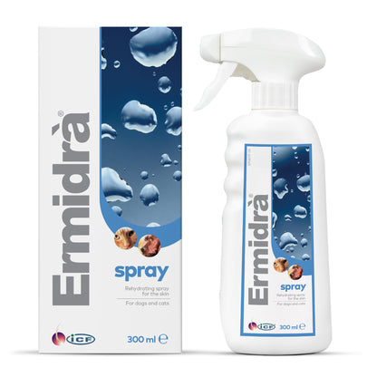 ICF Ermidrà® Spray Waterless Dry Shampoo Moisturising Wash for Dogs & Cats Itchy Dry Smelly or Allergy Prone Sensitive Skin 300 ml