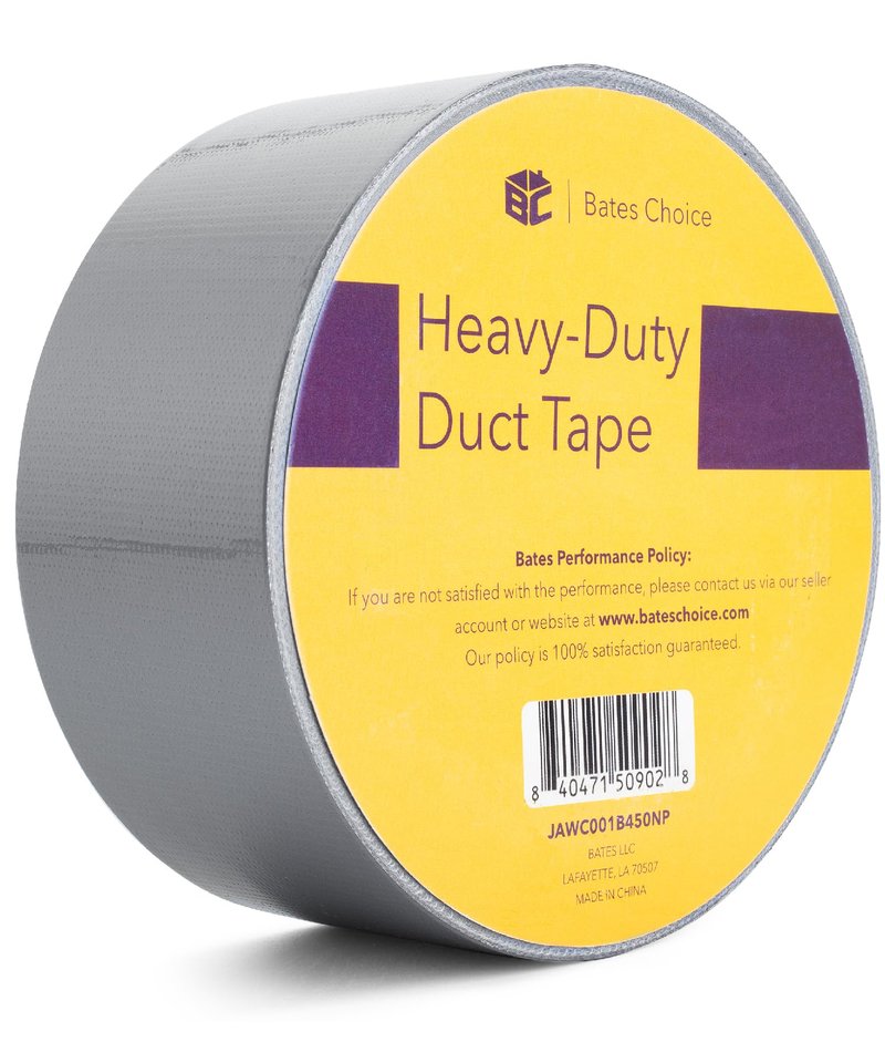 Bates- Duct Tape Heavy Duty, 2 Inch x 90 ft, Silver, Waterproof Tape for Outdoor Use, Easy Tear, Weather Resistant