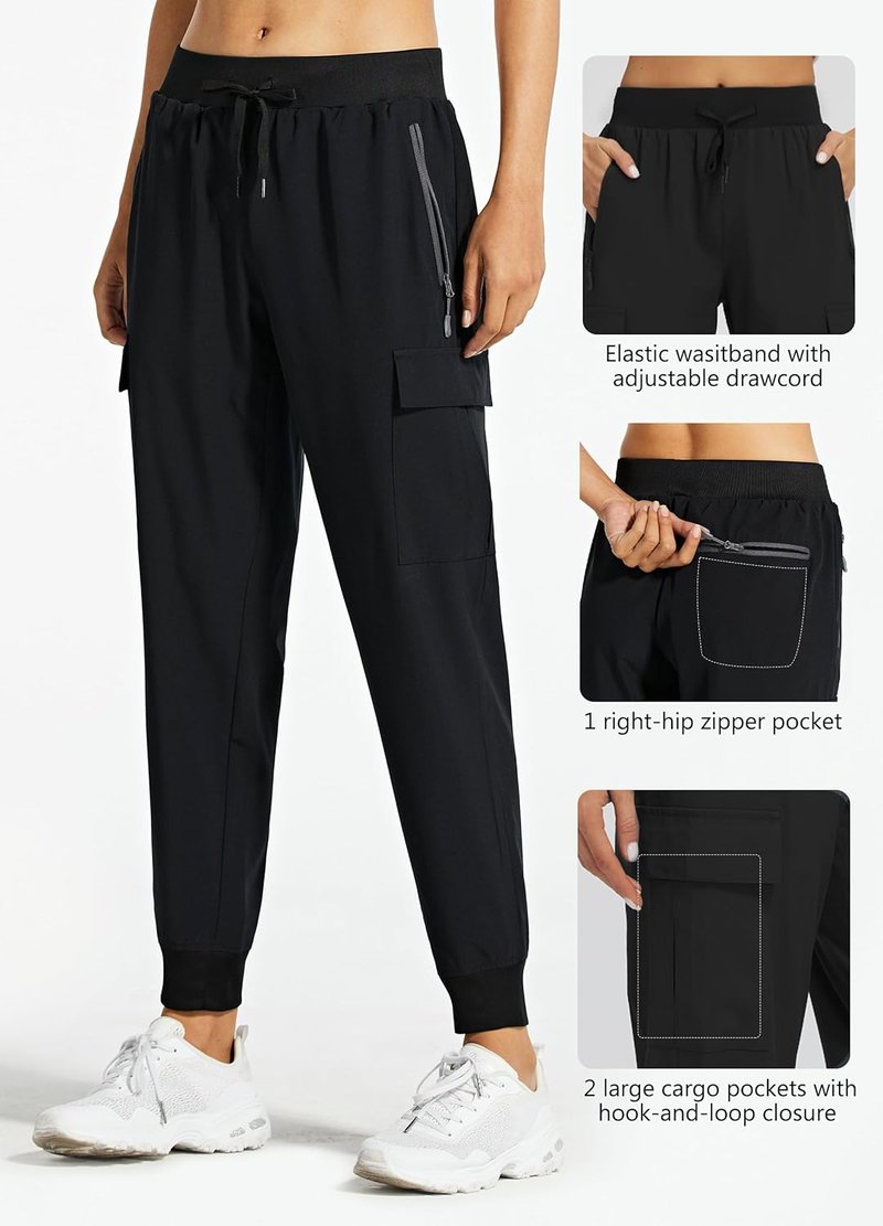 Libin Women's Cargo Joggers - Lightweight Quick-Dry Hiking Pants for Casual Travel | Athletic Fit