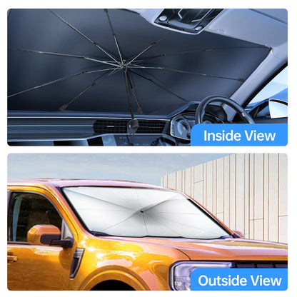 Car Windshield Sun Shade Umbrella, Foldable Car Umbrella Sunshade Cover Protect Vehicle from UV Sun, Easy to Store and Use, Keeps Vehicle Cool, Fit Most Vehicle (57 x 31 inches)