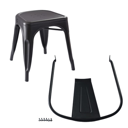 Amazon Basics Metal Dining Chairs, Matte Black, 1 Count (Pack of 4)