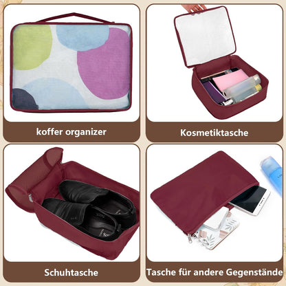 10 Packing Cubes for Suitcases – Luggage Organiser in Various Sizes – Mesh Travel Packing Cube Set in Assorted Colours (10 Dark Red Mixed Sizes)