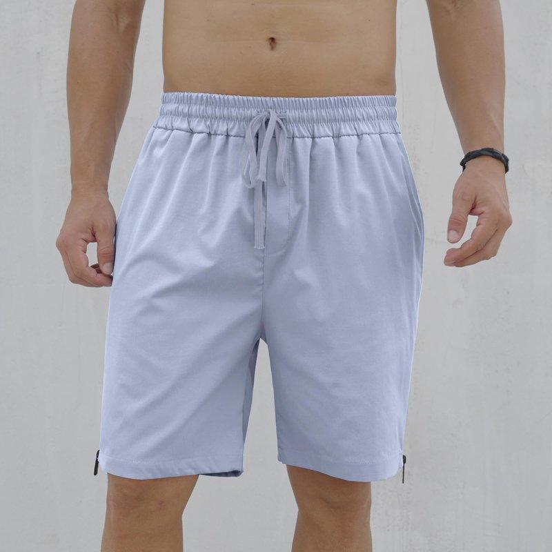 ZOCANIA Mens Casual Shorts Side Zipper Beach Gym Short Pants Elastic Waist Drawstring Shorts with Pockets Blue