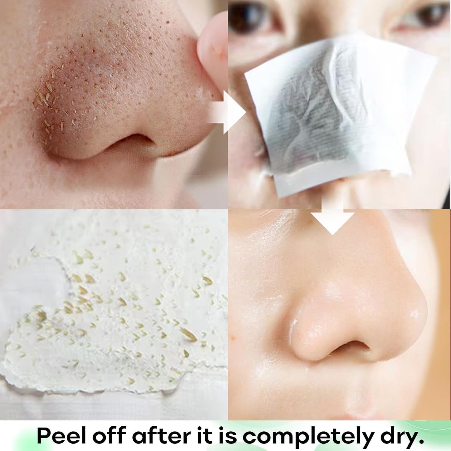 Blackhead Remover Peel Off Mask for Nose & Face - Blackhead Removal Kit with 100pcs Strips, Puntos Negros, 1.7oz