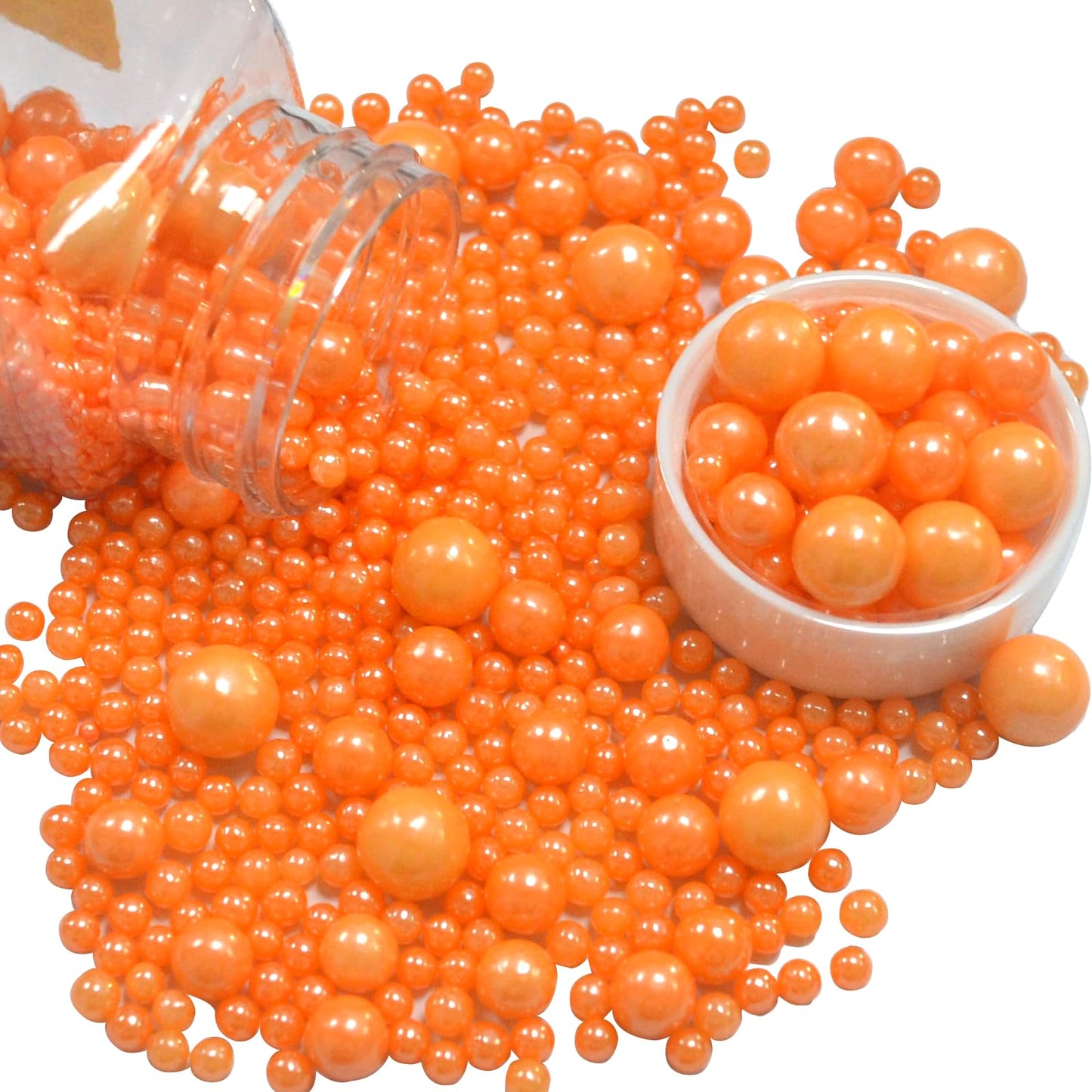 Orange Sprinkles Halloween Sprinkles for Cupcakes Edible Sugar Pearls Cookie Ice Cream Cake Topper Cupcake Decorations Wedding Halloween Christmas Supplies