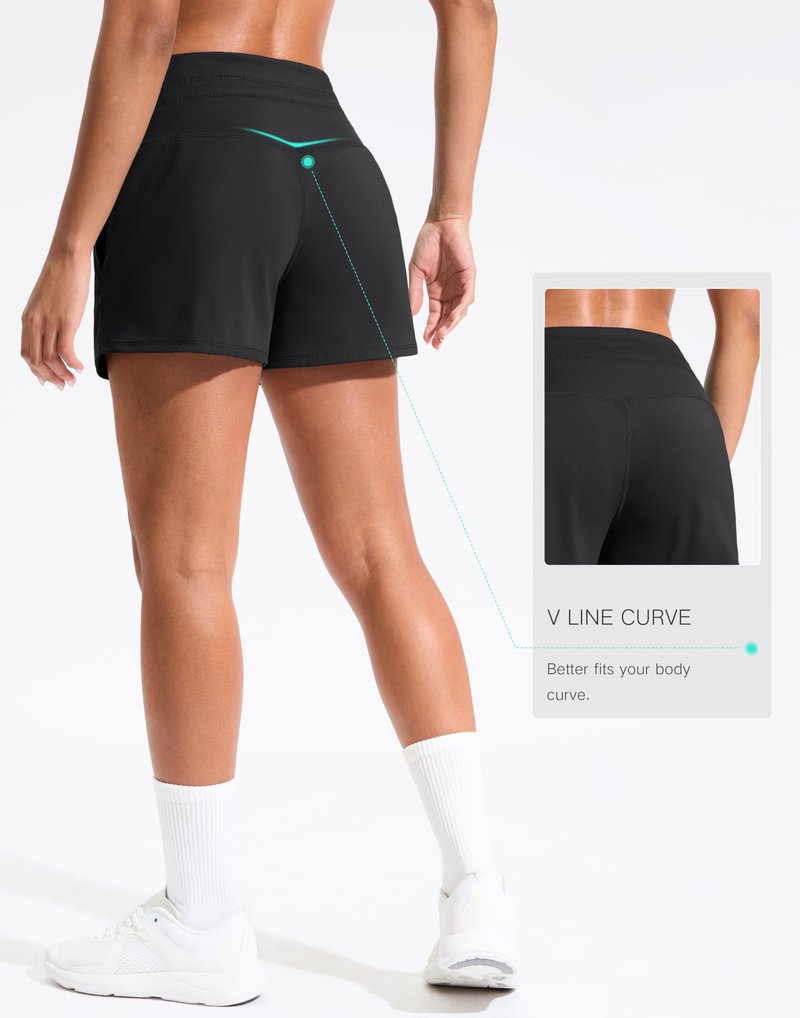 Soothfeel Women's Athletic Running Shorts with Pockets 3.5"/ 5" Quick Dry High Waisted Workout Active Gym Shorts for Women