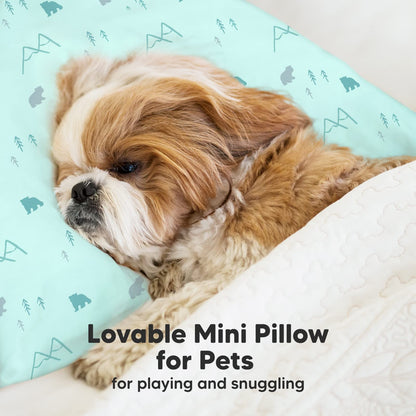 Mini Toddler Pillow with Pillowcase - 9x13 My Little Dreamy Travel Kids Pillow for Sleeping, Toddler Bed, Small, Tiny, Organic Cotton Pillowcase, Soft & Breathable, Kids 2-4 Years Old (Polar)